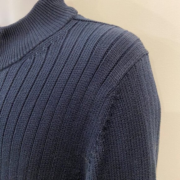 Brooks Brothers Pima Cotton Ribbed Full-Zip Knit Cardigan Sweater Navy Men’s Med - Picture 10 of 15